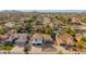 Aerial view of house, pool, and surrounding area at 15806 N 45Th Pl, Phoenix, AZ 85032