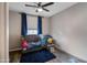 Bedroom with a bed and blue accents at 18250 N Cave Creek Rd # 180, Phoenix, AZ 85032