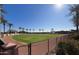 View of a baseball field with palm trees and a clear sky at 18328 N Avalon Ln, Surprise, AZ 85374