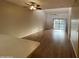 Bright living room with hardwood floors and patio access at 205 N 74Th St # 205, Mesa, AZ 85207