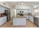 Modern kitchen with stainless steel appliances and light gray cabinets at 20967 N 96Th Ln, Peoria, AZ 85382