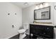 Modern bathroom with dark vanity and tile floors at 2524 S El Paradiso -- # 121, Mesa, AZ 85202