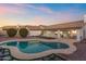 Stunning pool and backyard at sunset at 29840 N 43Rd Way, Cave Creek, AZ 85331