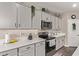 Modern kitchen with stainless steel appliances and gray cabinets at 36582 N Lincoln Red Rd, San Tan Valley, AZ 85143