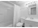 Clean bathroom with white vanity and shower/tub combo at 5406 W Hearn Rd, Glendale, AZ 85306