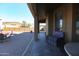 Spacious backyard patio with seating area and mountain views at 6416 W Parkside Ln, Glendale, AZ 85310