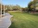 Landscaped greenbelt with walking path and grassy lawn at 7668 E Thunderhawk Rd, Scottsdale, AZ 85255