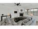 Comfortable living room featuring a fireplace and a large sectional sofa at 7917 S 32Nd Ter, Phoenix, AZ 85042