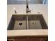 Double kitchen sink with modern faucet and soap dispenser at 8827 W Dahlia Dr, Peoria, AZ 85381