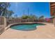 Backyard swimming pool with basketball hoop, slide, and mature landscaping at 9325 E Fairfield St, Mesa, AZ 85207