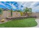 Landscaped backyard featuring artificial turf and desert plants at 10834 W Swayback Pass, Peoria, AZ 85383