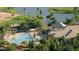 Aerial view of community pool and clubhouse at 14861 W Verde Ln, Goodyear, AZ 85395