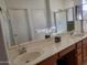 Double vanity bathroom with a large mirror and spacious countertops at 17449 N Fairway Dr, Surprise, AZ 85374