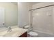 Clean bathroom with tub shower and updated vanity at 25360 W Fremont Ct, Buckeye, AZ 85326