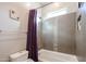 Bathroom with tub and shower combination, and modern tile at 3134 E Sunrise Pl, Chandler, AZ 85286