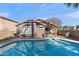 This home features a backyard oasis complete with a sparkling pool at 3471 E Powell Way, Gilbert, AZ 85298