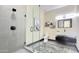 Sleek bathroom with a walk-in shower, modern vanity, and stylish decor at 4201 N 18Th Pl, Phoenix, AZ 85016