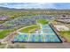 Aerial view of community pickleball courts and parking at 42424 N Gavilan Peak Pkwy # 47102, Anthem, AZ 85086