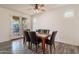 Dining area with dark brown leather chairs and a marble-top table at 5172 E Desert Forest Trl, Cave Creek, AZ 85331