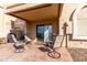 Private patio with seating and a view at 9183 W Century Dr, Arizona City, AZ 85123