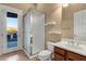 Small bathroom with shower, toilet and single vanity at 19771 N 84Th Way, Scottsdale, AZ 85255