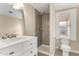 Clean bathroom with shower and white vanity at 1983 E Don Carlos Ave, Tempe, AZ 85281