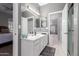 Clean bathroom with a double vanity and lots of counter space at 2714 N 63Rd St, Mesa, AZ 85215
