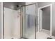 Bathroom with shower, tiled floor and a single sink vanity at 2714 N 63Rd St, Mesa, AZ 85215