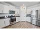 Well-equipped kitchen with stainless steel appliances, white cabinetry, and ample counter space at 2776 E Mews Rd, Gilbert, AZ 85298