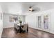 Bright dining room featuring modern furnishings, hardwood floors, and large windows at 2850 E Cortez St, Phoenix, AZ 85028