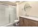 Updated bathroom with a modern vanity and a walk-in shower at 3535 W Monte Cristo Ave # 101, Phoenix, AZ 85053
