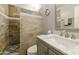 Updated bathroom with marble vanity and tiled shower at 633 S 77Th St, Mesa, AZ 85208
