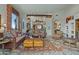 Spacious living room with leather furniture and southwestern decor at 11890 N 118Th St, Scottsdale, AZ 85259