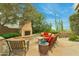 Spacious patio with seating area and fireplace at 11890 N 118Th St, Scottsdale, AZ 85259