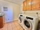 Laundry room with washer, dryer, and additional storage at 13602 S Garnet Rd, Buckeye, AZ 85326