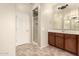 Bathroom with a shower, vanity, and tiled floors at 13608 N 150Th Ln, Surprise, AZ 85379