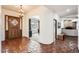 Elegant entryway with terracotta tile floors and stained glass door at 2 W Keim Dr, Phoenix, AZ 85013