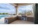 Built-in outdoor kitchen with grill and prep area, perfect for summer barbecues at 8519 E Regina Cir, Mesa, AZ 85207