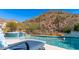 Inviting pool and spa with mountain views at 8519 E Regina Cir, Mesa, AZ 85207