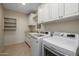 Laundry room with washer, dryer, and storage cabinets at 29215 N Horton Creek Trl, Rio Verde, AZ 85263