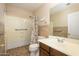 Bathroom with shower,grab bars and updated vanity at 29606 N 21 Dr, Phoenix, AZ 85085