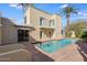 Modern rectangular pool with spa and large patio at 320 W Cypress St, Phoenix, AZ 85003