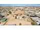 Wide aerial view of desert home with pool, horse amenities, and space for parking multiple vehicles at 3791 E Vista Grande Dr, San Tan Valley, AZ 85140