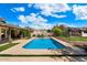 Beautiful backyard with sparkling pool and plenty of space for outdoor activities at 5213 W Soft Wind Dr, Glendale, AZ 85310