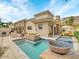 Private pool and spa with patio furniture at 6000 E Camelback Rd # 7707, Scottsdale, AZ 85251