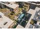 Aerial view of community pool and surrounding buildings at 7117 E Rancho Vista Dr # 3010, Scottsdale, AZ 85251