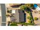 Single story home with a private backyard and spacious driveway seen from an aerial view at 814 S 78Th St, Mesa, AZ 85208