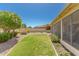 Landscaped backyard with grassy area and mature plants at 9555 W Escuda Dr, Peoria, AZ 85382