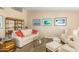 Living room with ivory couch and two armchairs, wooden accents at 9555 W Escuda Dr, Peoria, AZ 85382