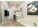Relaxing bathroom with soaking tub and double vanity at 10196 E Legend Trl, Gold Canyon, AZ 85118